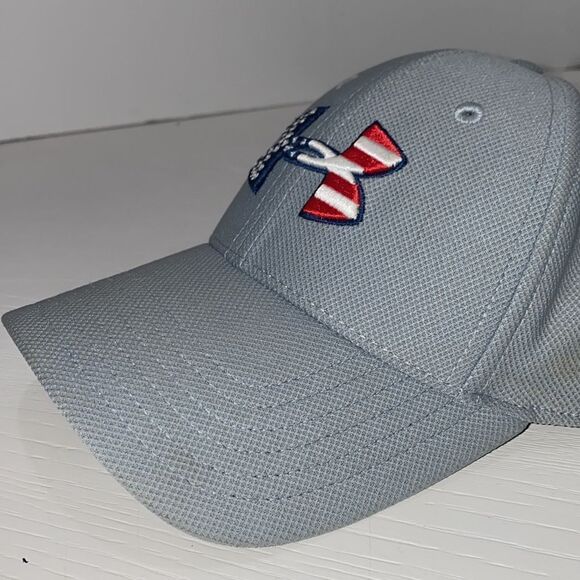 Under Armour Freedom Logo Fitted Hat S MD/LG Gray Stars & Stripes - Picture 2 of 7